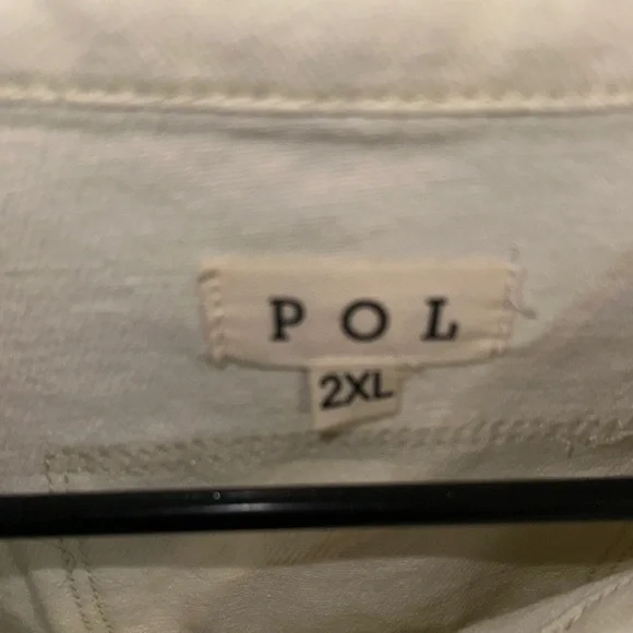 POL NWOT Cream and Yellow Button-Up Shirt size two xl so cute 🥰 - Picture 3 of 7